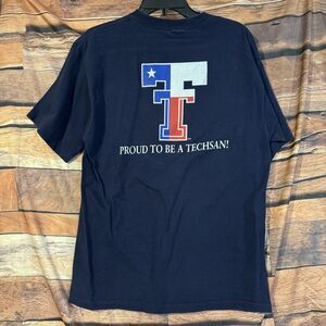 Fruit of the Loom T-Shirt Men's L Navy Blue Texas Tech Cotton Graphic Tee